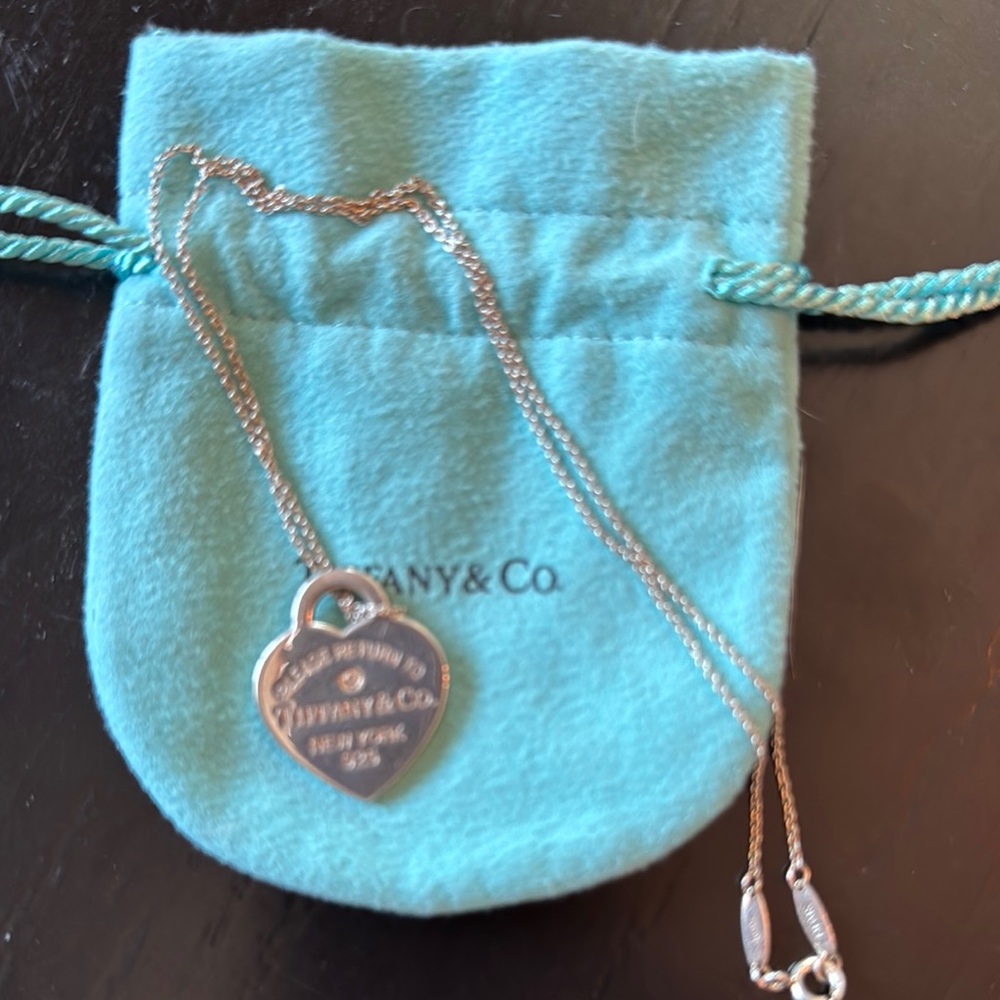 Tiffany & Co. Silver Heart Pendant with Diamond Accent